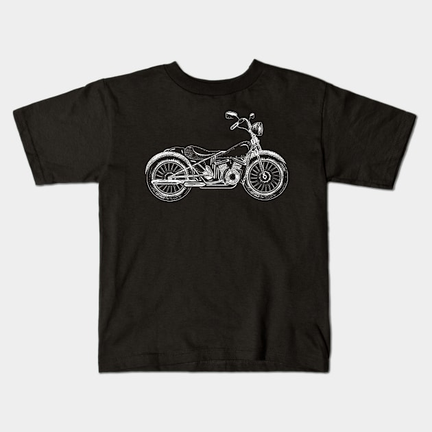 drawn motorcycle Kids T-Shirt by Kisho